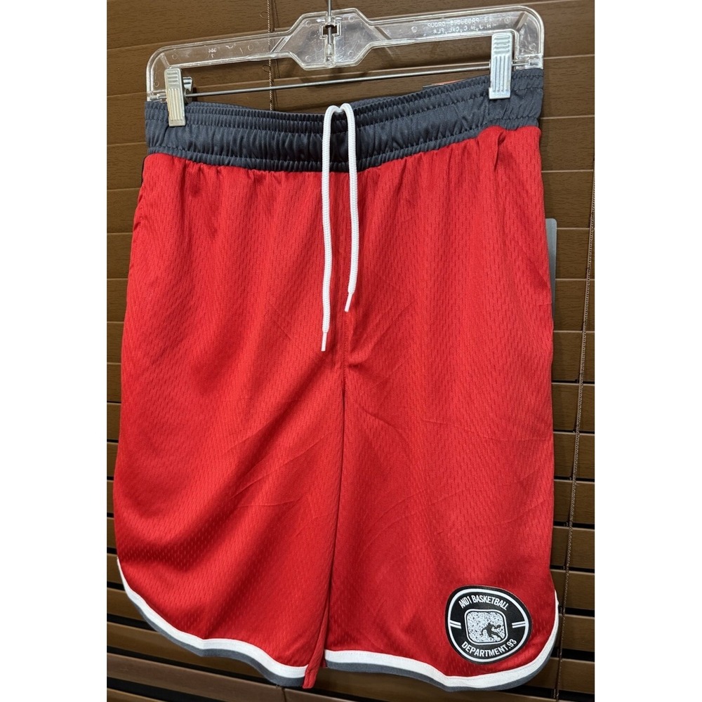 Men's Basketball Shorts by AND1 - Red/Black- Flash Cut Size S 10" Inseam